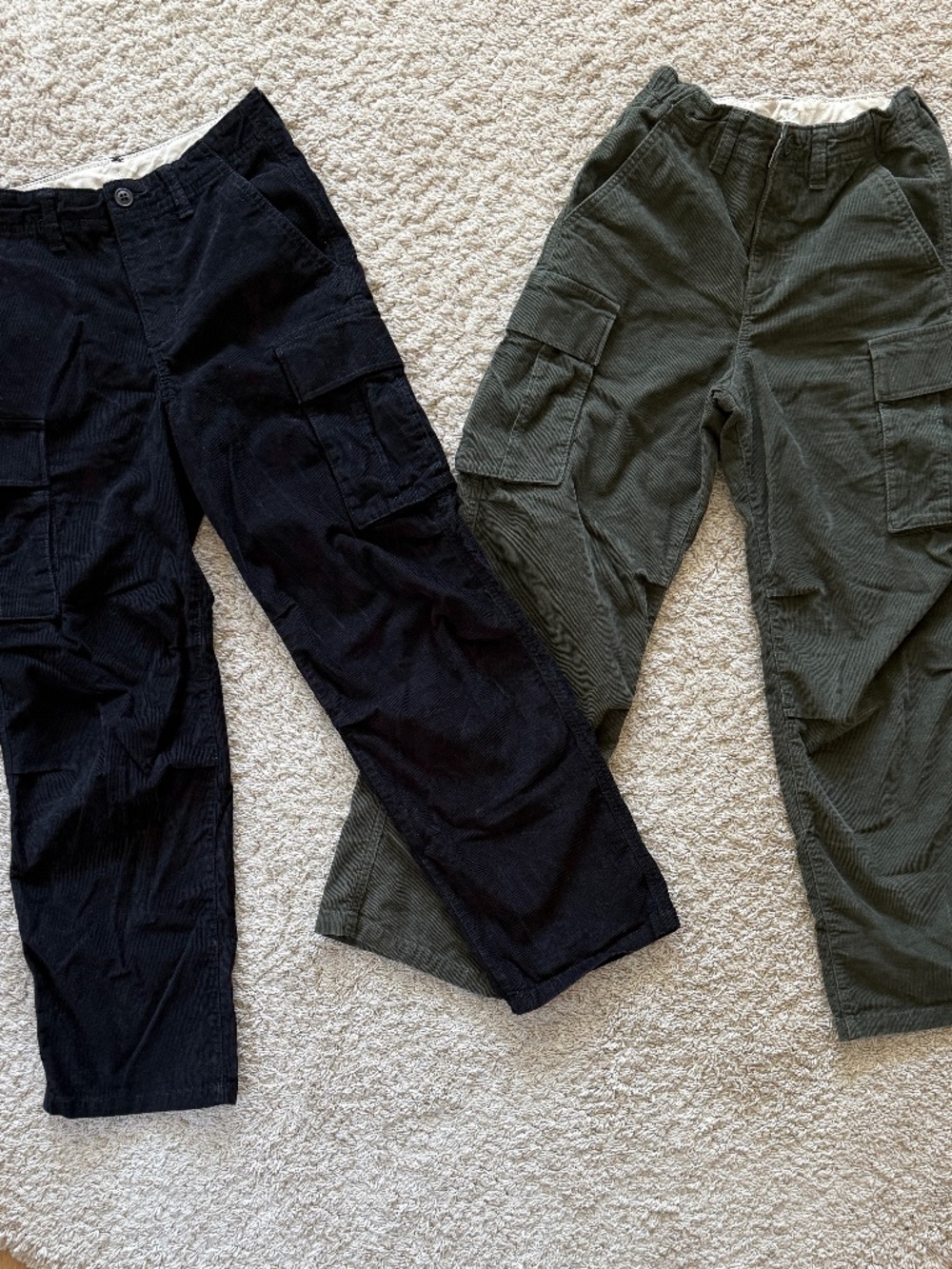 2-Pack Gap Kids Corduroy Cargo Pants Boys Size 14 Utility Olive Green